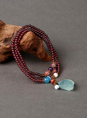 晶申石榴石水晶天然手串