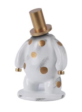 现代轻奢卡通抽象条纹斑点礼帽熊桌面雕塑酒店大堂商场店铺迎摆件