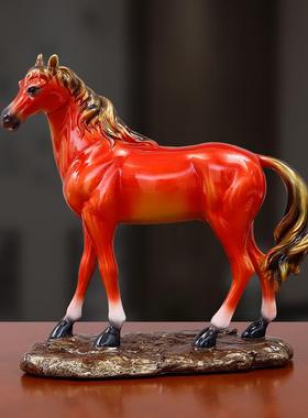 马到成功摆件小号树脂工艺品家居客厅办公室桌面摆设生肖马装饰品