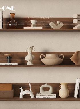 高级感中古陶瓷软装饰品侘寂风酒柜高档小众艺术品摆件