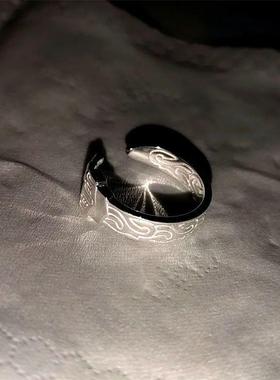 《盗墓笔记》张起灵黑金古刀戒指影剧周边原创设计开口调节食指戒