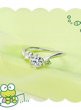 原创设计 KeroKeroKeroppi莫桑钻系列-大眼蛙莫桑石单钻戒指