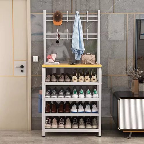 鞋架简易多层家用鞋帽架宿舍挂衣架卧室门口收纳置物架子可移动 - 图2