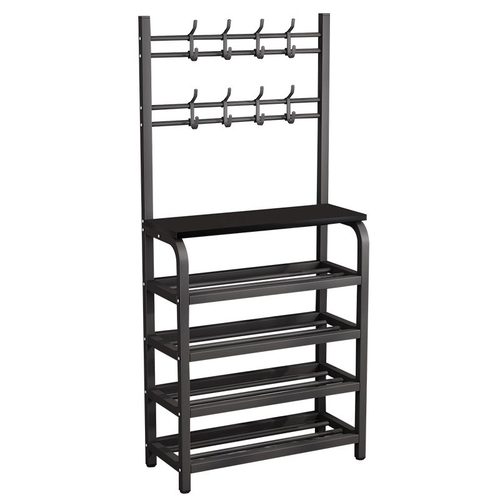 鞋架简易多层家用鞋帽架宿舍挂衣架卧室门口收纳置物架子可移动 - 图3