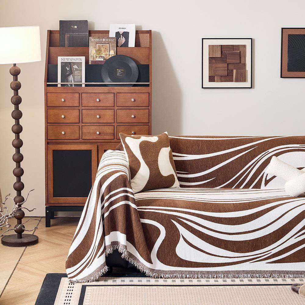 现代简约轻奢条纹四季雪尼尔全包防滑一片式沙发巾盖布套罩沙发毯,淘宝优惠券,粉丝福利购,淘宝优惠卷