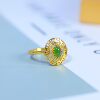 S925 silver inlaid Hetian jade jasper ring 11128