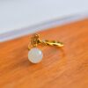 S925 silver inlaid with Hetian jade beads ring 1025