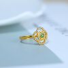 S925 silver inlaid Hetian jade jasper hollow ring 11110
