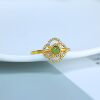 S925 silver inlaid Hetian jade jasper hollow ring 11110