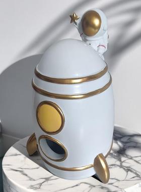 【原创】创意宇航员太空人太空舱纸巾盒抽纸盒家用桌面树脂摆件