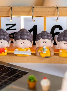 可爱卡通情绪稳定佛祖小摆件冰箱贴车载树脂工艺品客厅桌面装饰品