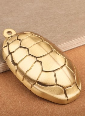 现货速发复古富甲天下手把件实心全黄铜乌龟壳摆件把玩转转文玩