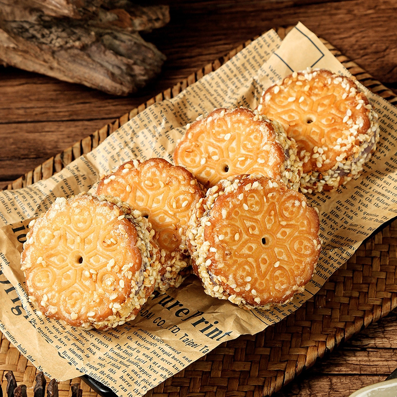 福建芝麻香芋饼闽南特产泉州芋头饼芋泥夹心饼干手工老式传统糕点
