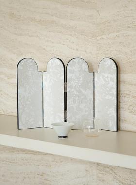 ladylike 新中式刺绣折叠屏风桌面摆件高级感 装饰品客厅玄关茶室