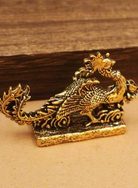 实心黄铜凤凰摆件家居客厅办公室茶桌茶宠桌面装饰品工艺品礼品