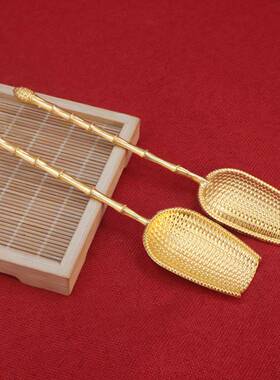 沙金仿真波及茶勺茶匙铲茶具配件取茶叶勺子泡茶工具长辈礼品礼物