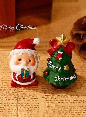 2025年新款圣诞节树脂摆件圣诞礼物发光老人雪人小夜灯节日装饰品
