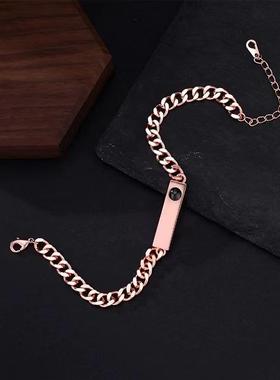 跨境钛钢100种语言我爱你投影古巴手链微雕高清彩图照片定 制百搭