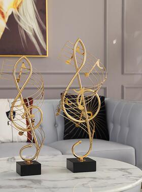 欧式简约风格礼品音符金属摆件客厅电视柜酒吧柜台旋转创意设计