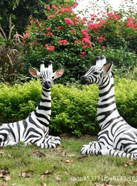创意仿真模花景斑鹿马鹿长颈鹿摆件园林观公园户绿地庭外院雕塑型