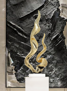 客厅会所桌面招财软装酒店大堂艺术品样板房抽象雕塑大Z型玄关摆