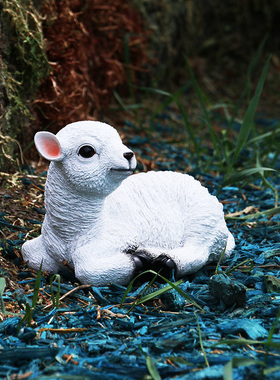 户外花园装饰庭院仿真动物v小羊绵羊摆件公园田园园艺树脂造景雕