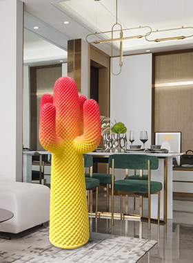 网红意大利小众仙人掌衣帽架家居客厅玻璃钢雕塑S美陈高端装饰摆