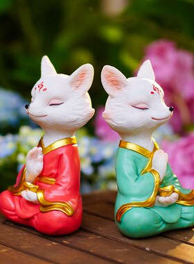 九尾狐多b肉装饰摆件花盆造景阳台花园白狐狸尾巴猴尾柱盆栽微景