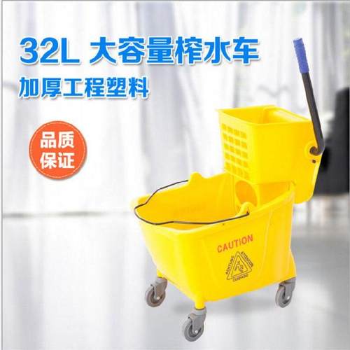 拖把压水挤水桶手动保洁用商业清洁布挤水压车20升沥水用拖桶宽 - 图3