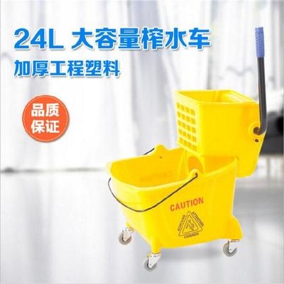 拖把压水挤水桶手动保洁用商业清洁布挤水压车20升沥水用拖桶宽 - 图1