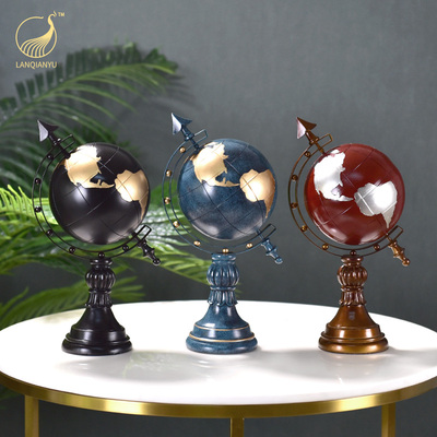 欧式创意地球仪摆件客厅酒柜家居装饰品办公室书桌书房工艺品摆设