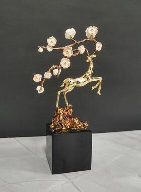 梅花鹿摆件家居装饰品现代轻奢客厅办公室样板房创意北欧玄关装饰