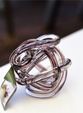 每周一三五10点上新/简约现代时尚彩色玻璃麻团摆V件家居桌面装饰