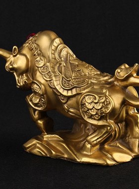 铜牛摆件华尔街j牛十二生肖牛摆设金钱牛家居工艺品摆设