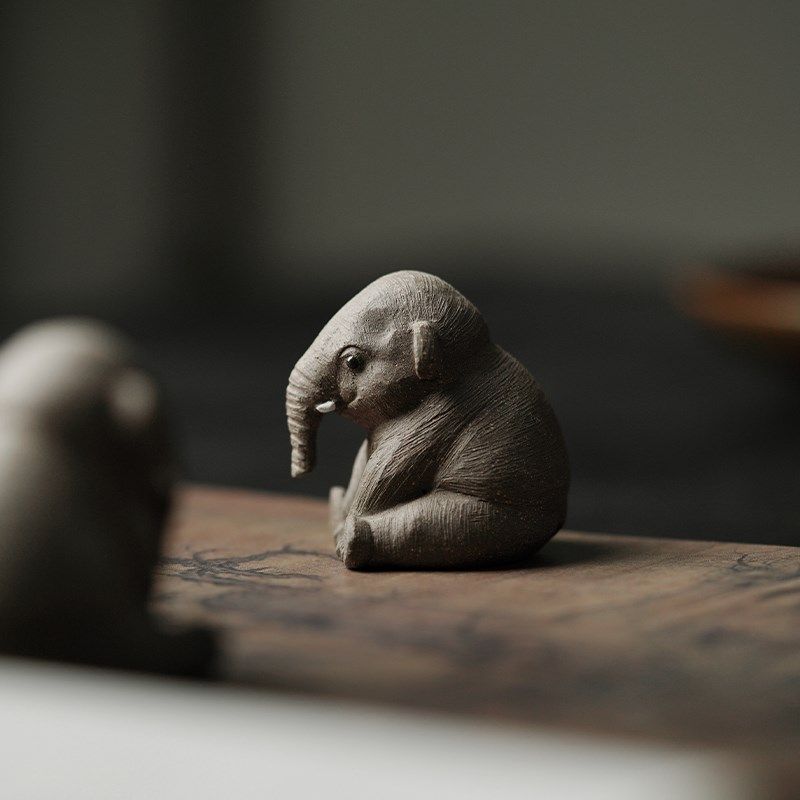 紫砂小茶宠大象吉象 原矿紫砂手工 可养可爱茶桌摆件 治愈小象皮,淘宝优惠券,粉丝福利购,淘宝优惠卷