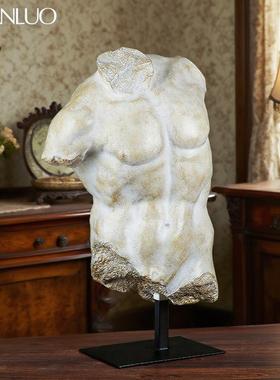 北欧创意新品人物树脂雕像摆件家居客厅样板房复古艺术大卫半身像