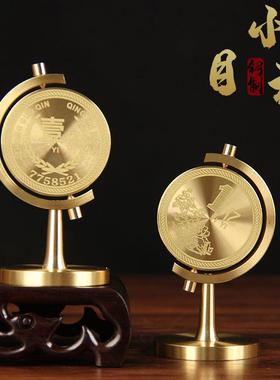 实心铜小目标一个亿摆件 办公桌旋转摆件