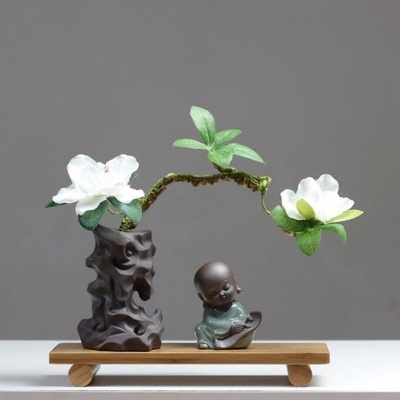 式物件工艺品奶茶店新装饰礼物摆件小日家里玄关中式餐厅盆景