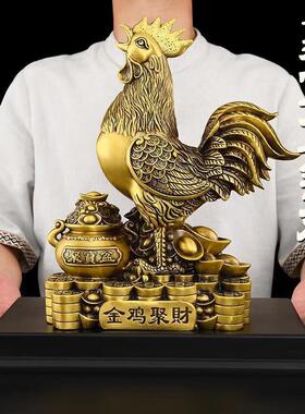 精工鸡黄铜金纯摆件聚财家居工艺19038060品金鸡铜生肖鸡聚宝盆鸡