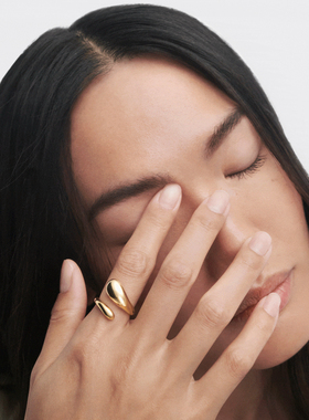 PDPAOLA镀金精致开口戒指