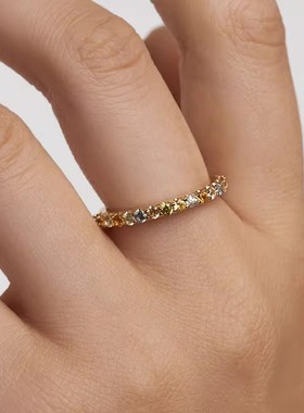 PDPAOLA彩虹锆石18k金