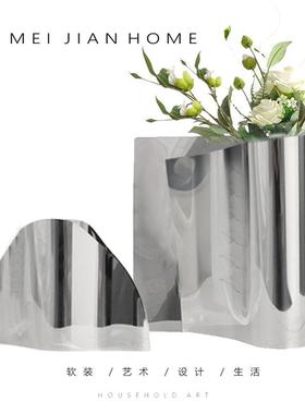 现代创意几何花瓶插花花器客厅玄关餐桌样板房装饰品电视柜花器