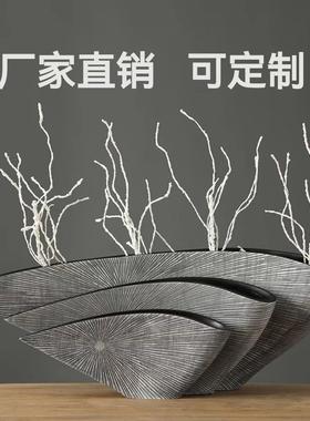 简约轻奢树脂花瓶花艺家居摆件ins风北欧风客厅创意软装摆件