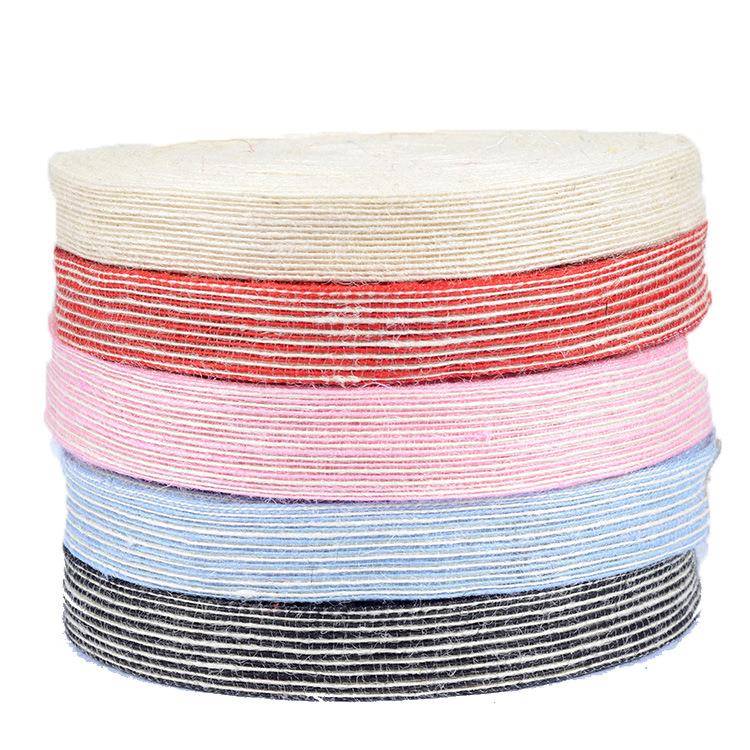 2.8cm彩色鱼丝麻麻织带麻花边编织带DIY麻绳纺织辅料100M - 图0