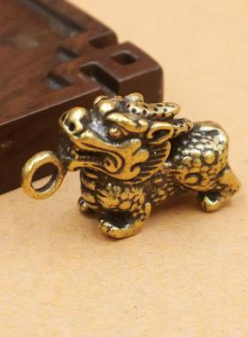 黄铜麒麟学生礼品钥匙扣动物挂件儿童男女汽车生肖包包挂饰钥匙链