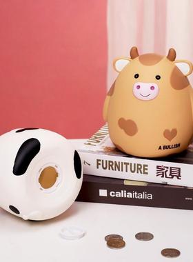 可爱卡通树脂工艺品萌牛牛存钱罐摆件创意儿童卧室桌面零钱储存罐