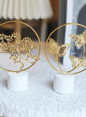 跨境银杏叶铁艺装饰品摆件家居客厅书房客厅摆件创意金属工艺