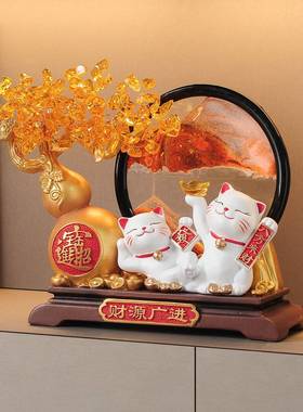 发财树葫芦流沙画招财猫摆件开业礼物店铺装饰品客厅乔迁新居礼物