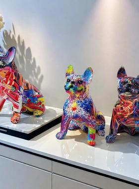 新款趴狗摆件家居雕像客厅玄关装饰品创意桌面树脂工艺品