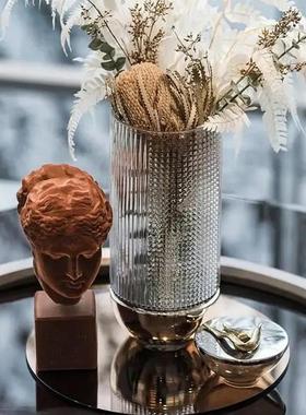 现代艺术摆件橙色树脂植绒维纳斯女神样板间售楼处客厅软装饰品